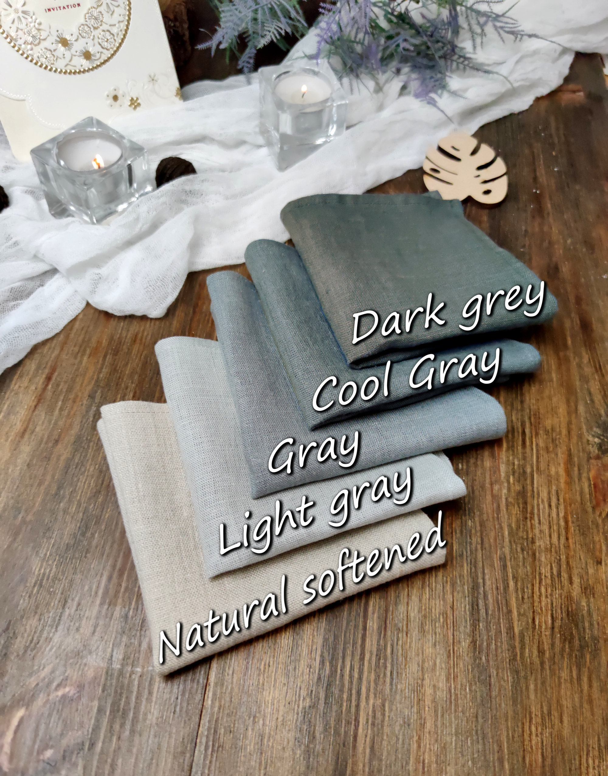 Grey linen napkins bulk Cloth napkin set Dinner cocktail Etsy