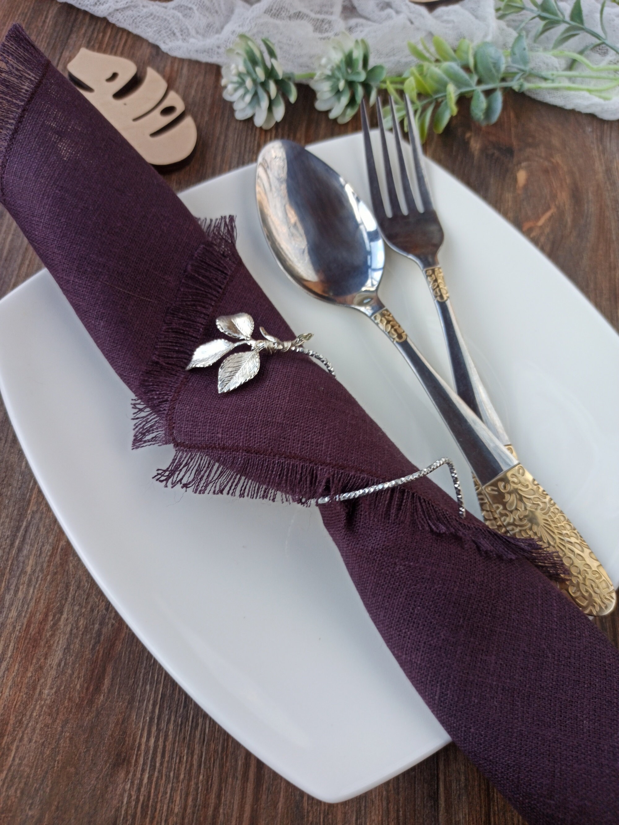 Linen napkin bulk Cool gray fringed linen napkins Wedding Etsy