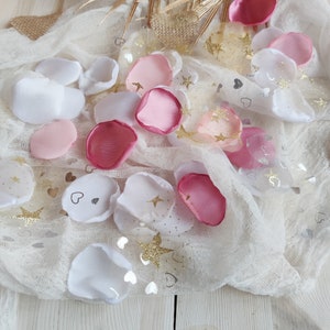 Rose petals for wedding, Flower petals, Wedding decorations, Heart chiffon rose petals