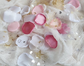 結婚式用のバラの花びら、花びら、結婚式の装飾、ハートシフォンのバラの花びら