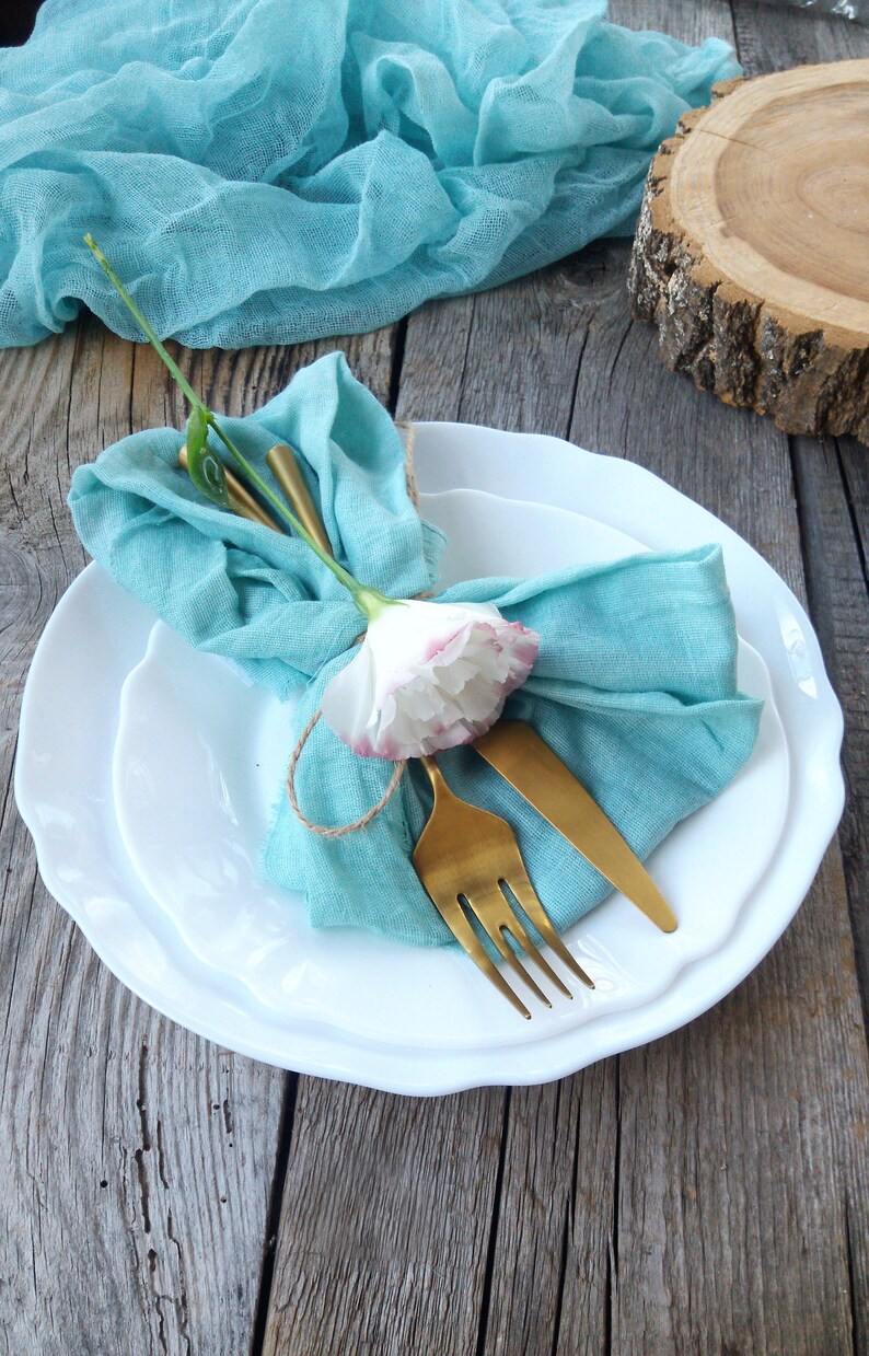 Wedding Napkins Rustic Olive Green Gauze Napkins Rustic Home Etsy