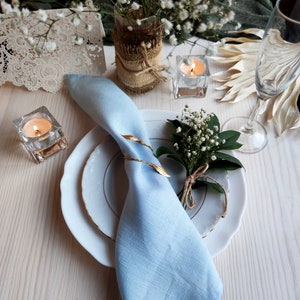 Wholesale linen napkins, Light blue Wedding cocktail napkins for wedding table decor, Cloth dinner napkins rustic home decor