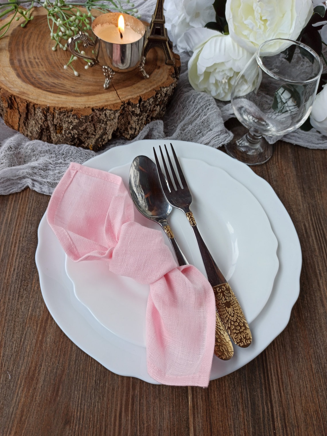 Light pink linen napkins Cloth napkins for Wedding Washed Etsy