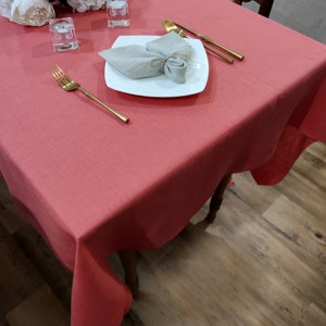 Linen tablecloth for farmhouse decor, Elegant custom table cover, Washed soft linen table cloth, Oval, rectangle, square tablecloth
