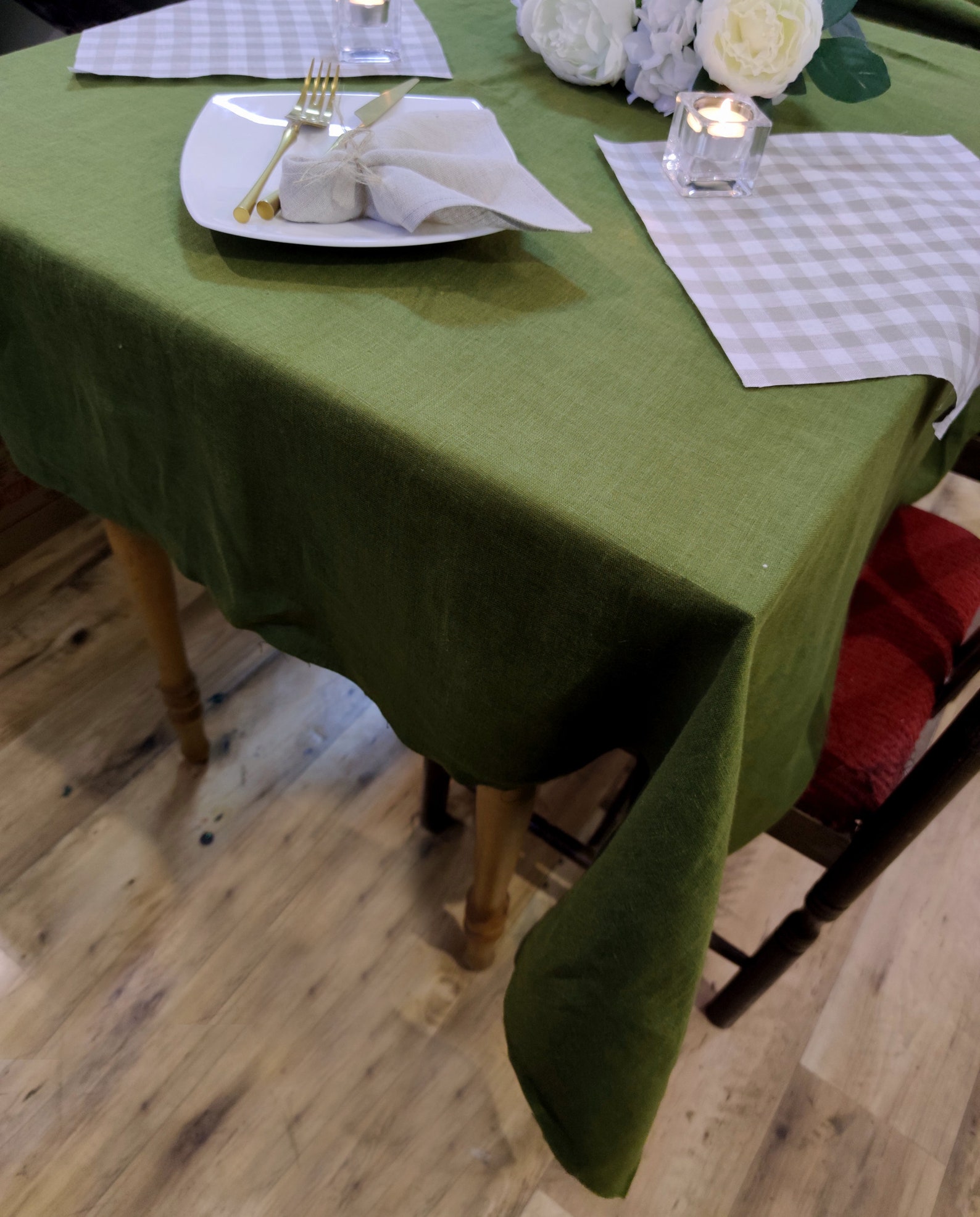 Sage Green Round Tablecloth Washed Linen Tablecloth 40 Etsy