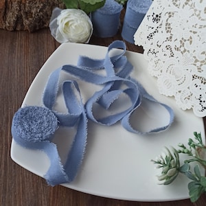 Nastro di cotone 0.5", Invito al nastro di nozze, Bouquet di nastro, Confezione regalo, Nastro strappato a mano