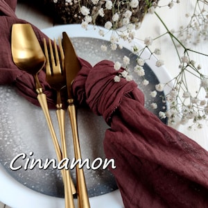 Napkins for the table, Cinnamon gauze napkins for wedding, Cheesecloth napkins, Cloth dinner napkins