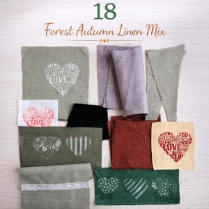 Linen Scrap Bundle – Rustic Fabric Pieces for Junk Journal, Slow Stitching & Textile Collage – Choose Your Set 18