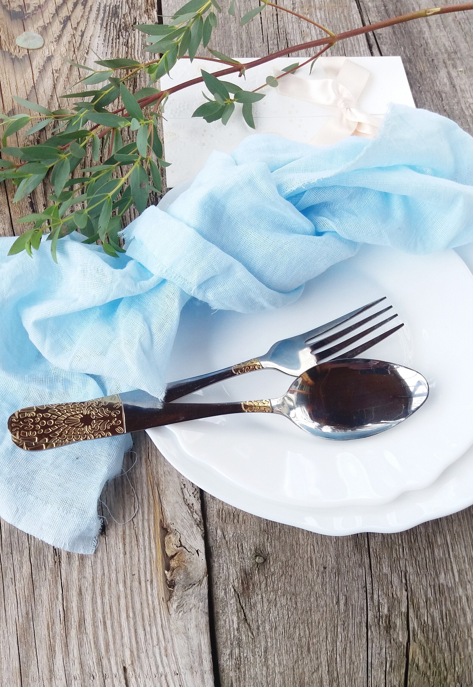Baby Blue Gauze Napkins for Wedding Cheesecloth Napkins Etsy