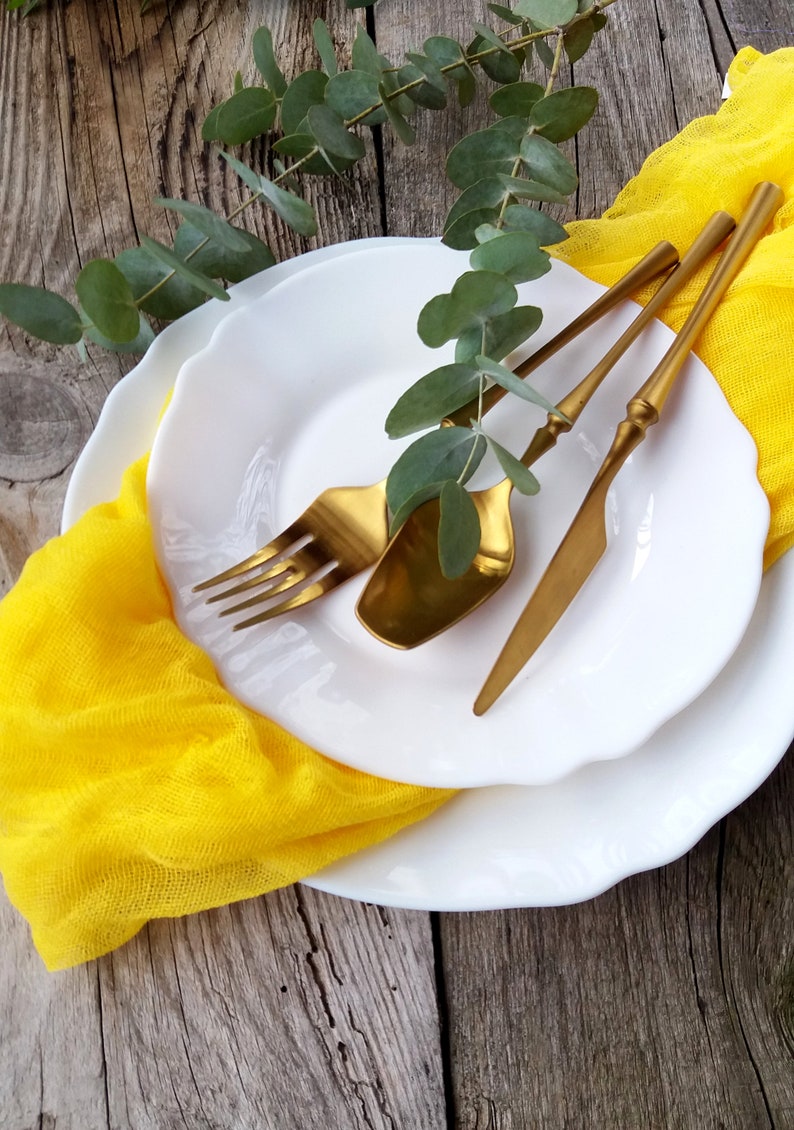Yellow Gauze Runner Rustic Table Runner Wedding Sunflower Etsy