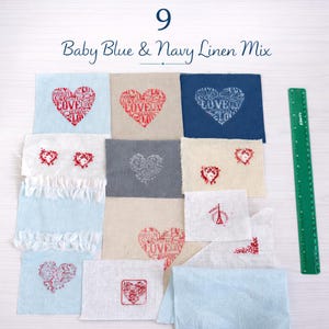 Linen Scrap Bundle – Rustic Fabric Pieces for Junk Journal, Slow Stitching & Textile Collage – Choose Your Set 9