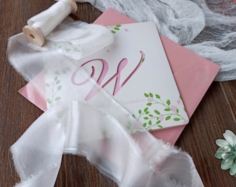 Avorio Seta nastro tinto a mano, 100% SILK, inviti di nozze avvolgere nastro, Perfetto per mazzi di fiori