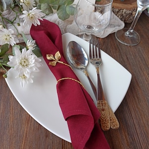 Set di tovaglioli in tessuto per decorazioni da tavola per matrimoni, tovaglioli in viscosa di lino bordeaux per decorazioni da tavola da cucina, cocktail da cena, tovaglioli in lino sfusi