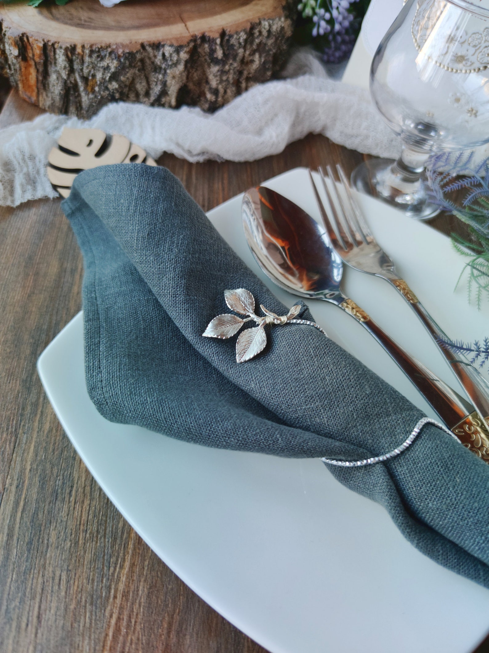 Dark grey linen napkins 10x10 Cloth napkins for Etsy