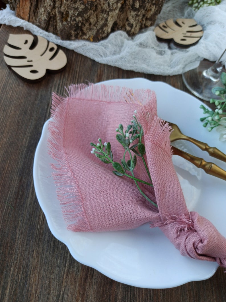 Blush Pink Napkins Linen Cocktail Napkins Wedding Napkins Etsy
