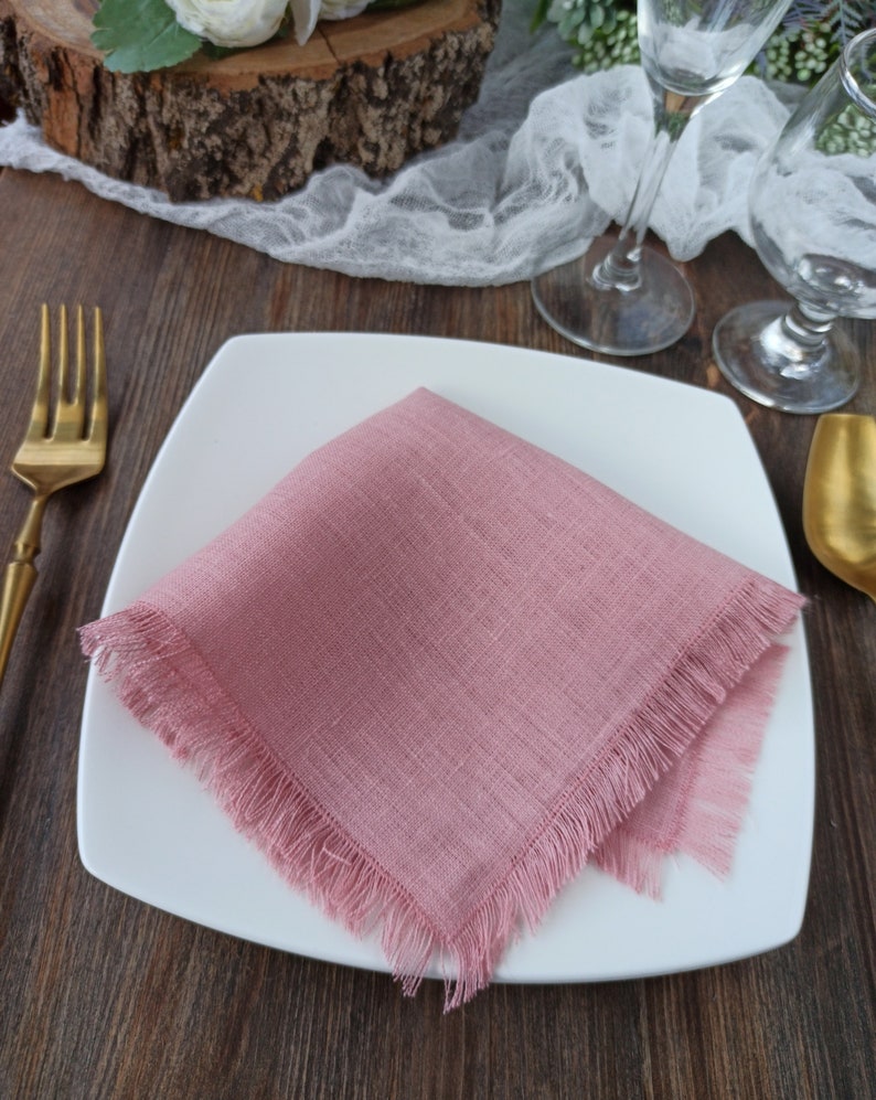 Blush Pink Napkins Linen Cocktail Napkins Wedding Napkins Etsy