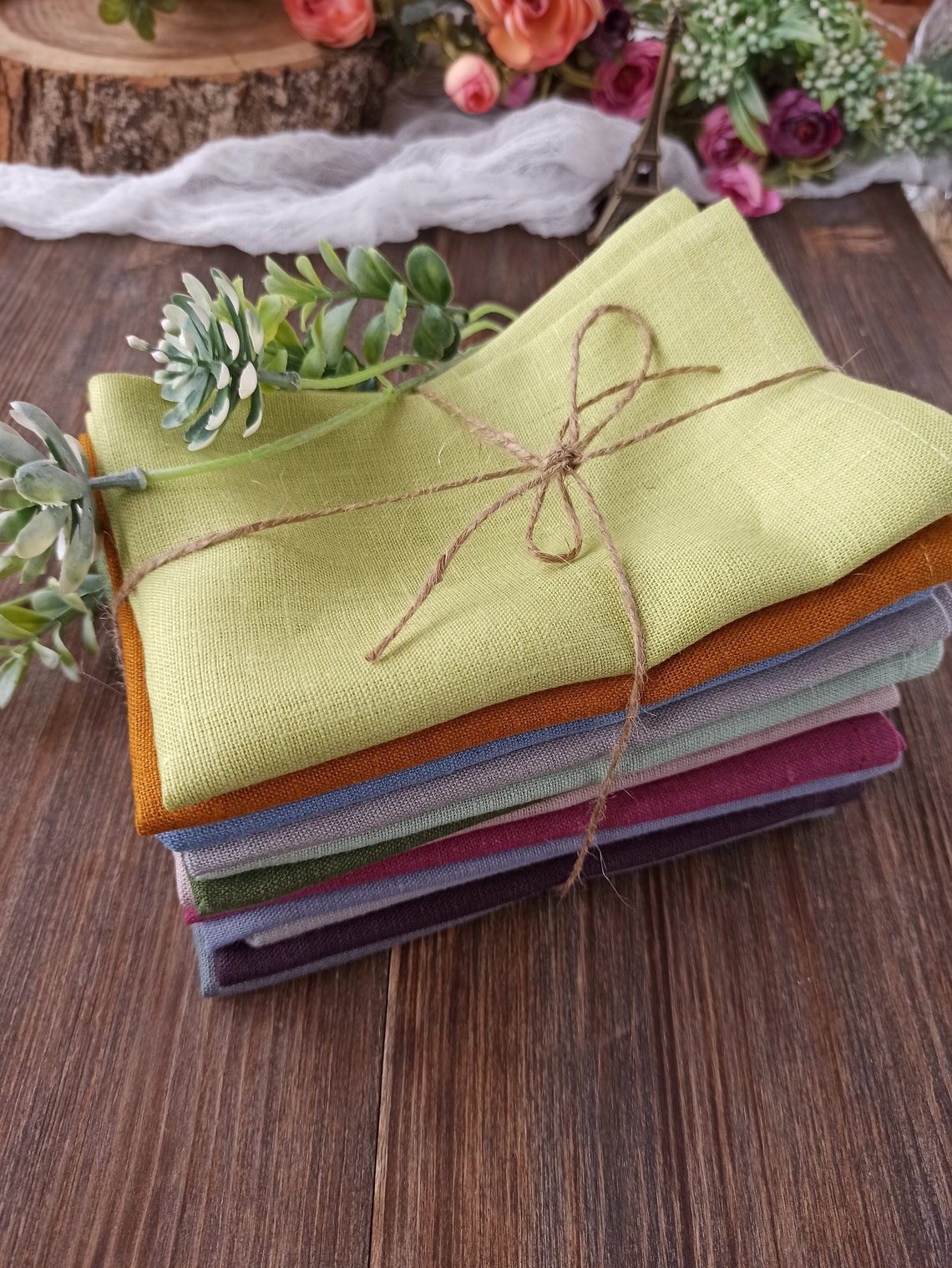 Wedding napkins linen Burnt orange napkins Natural softened Etsy