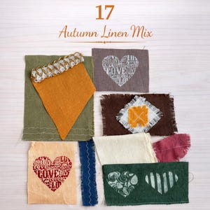 Linen Scrap Bundle – Rustic Fabric Pieces for Junk Journal, Slow Stitching & Textile Collage – Choose Your Set 17