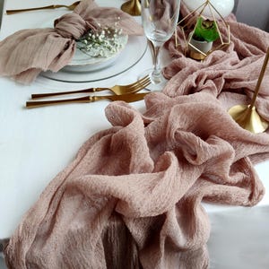 Wedding table centerpieces Sweetheart table decor, Boho table runner, Gauze table runner for rustic wedding decor, Cheesecloth runner