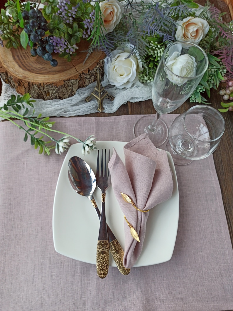 Sage green linen placemats Custom color Natural linen Etsy