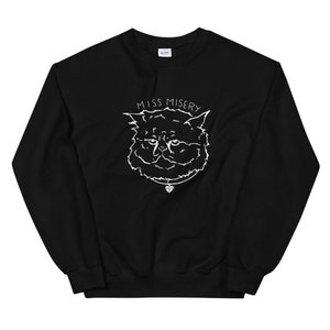 Miss Misery Cat Sweatshirt, Elliott Smith XO, Emo Music, Sad Song Lyrics
