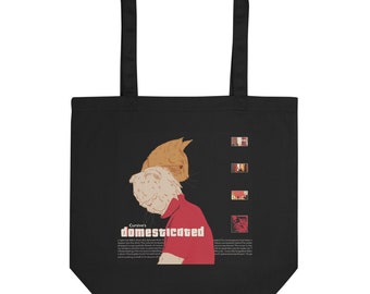 Cursive Domestica(ted) Tote Bag, Organic Cotton, Indie Rock Album Art, Emo Music Lover