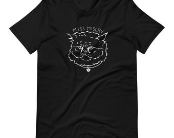 Elliott Smith Miss Misery T-Shirt, Sad Song Lyrics, Persian Cat Illustration