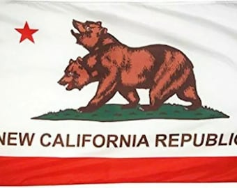 3x5FT New California Republic Flag Polyester CA State USA Two Head Bear 100D
