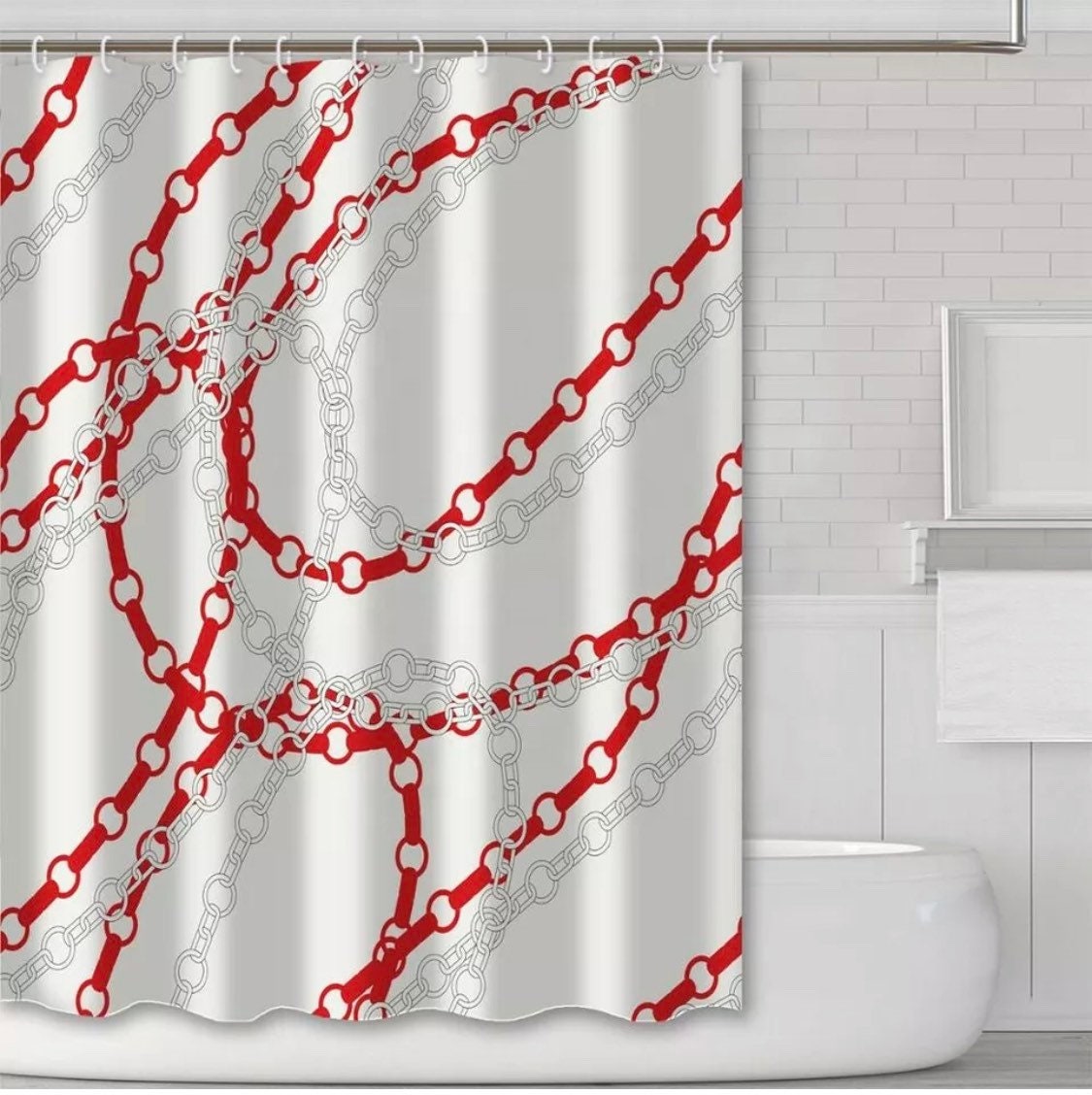HQ 69"X70" 3D Printed Waterproof Fabric Bathroom Shower Curtain Set With Hooks 