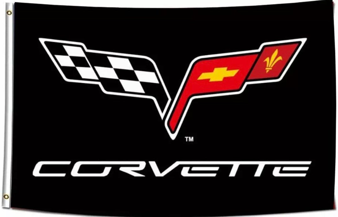 3x5ft Corvette Chevrolet Racing Flag Black Dad Fathers Day Garage Decor ...