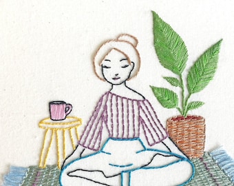Yoga - PDF Hand Embroidery Pattern DIY