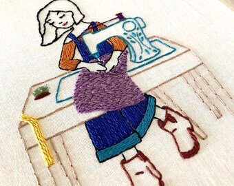 The Sewing Lady - PDF Hand Embroidery Pattern
