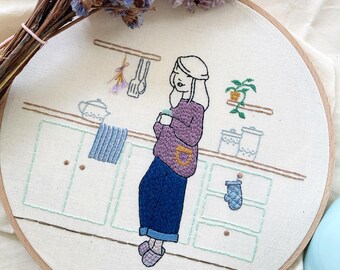 Coffee Time Bliss - PDF Hand Embroidery Pattern