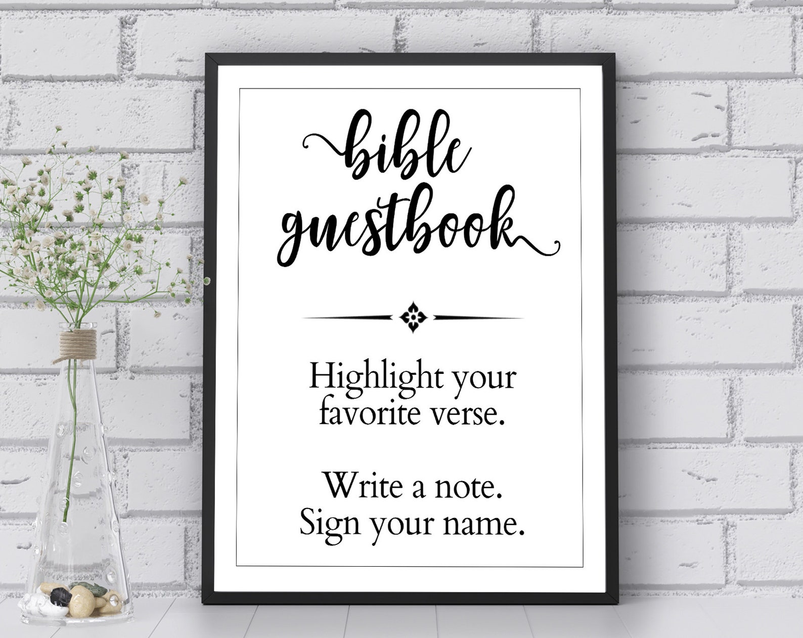 Bible Guestbook Sign Bible Guest Book Sign Bible Verse Sign Etsy