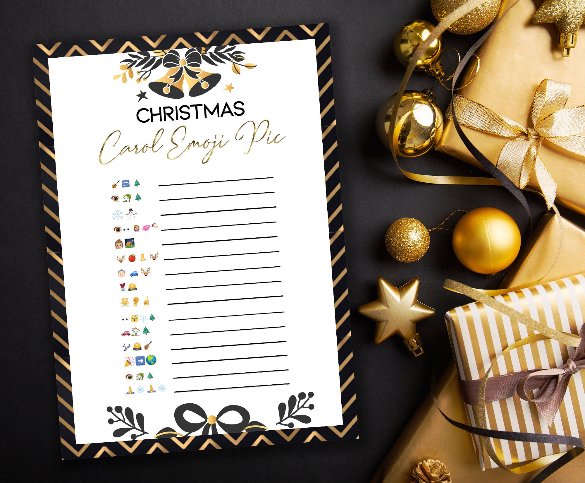 Christmas Carol Emoji Pictionary GameChristmas Printable | Etsy
