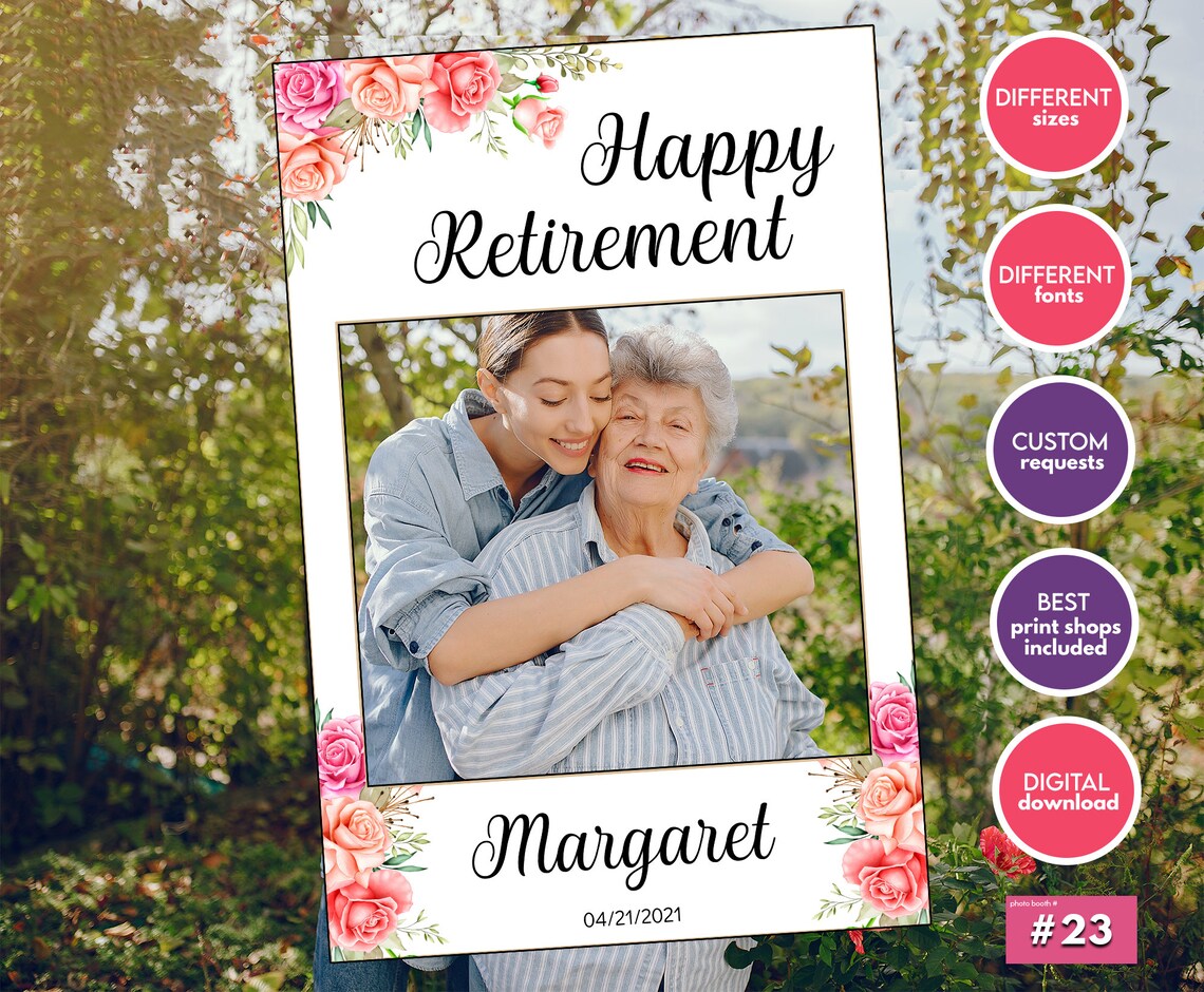 Personalized Digital Happy Retirement Photo Booth Frame Etsy