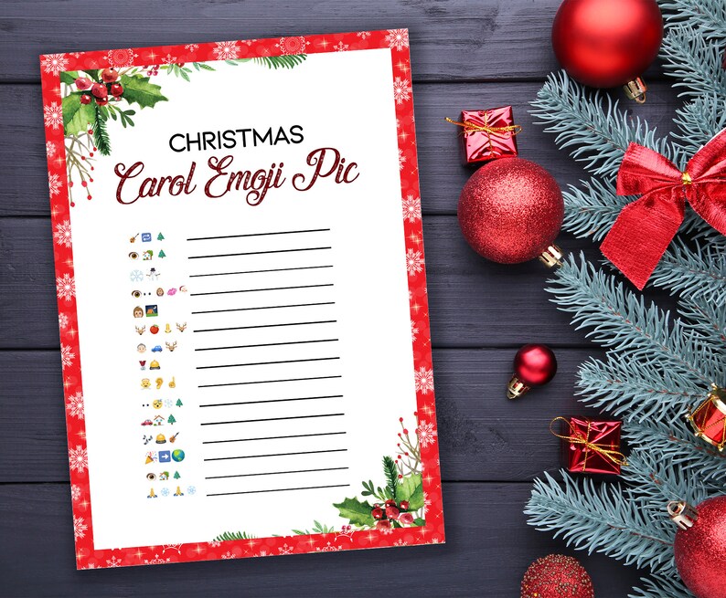 christmas carol emoji pictionary gamechristmas printable
