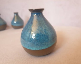 Blue-anthracite vase / small vase / ceramic vase / clay vase / dark vase / miniature vase "under water" no 3