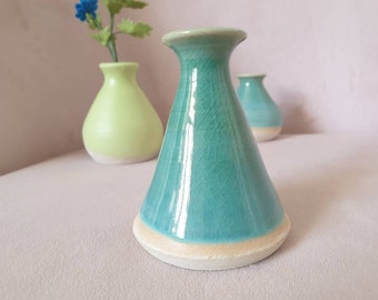 turquoise-blue vase / small vase / miniature vase "OCEAN" 34