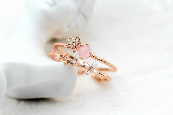 Flower Ring Korean Rings Floral Ring Cute Ring