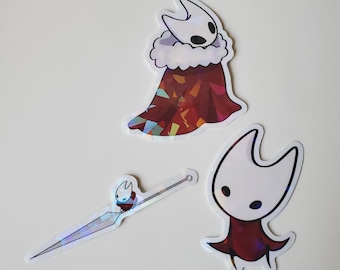 Paquete de pegatinas de Hollow Knight Silksong Baby Hornet (pegatinas de vinilo holográficas de 2,5")