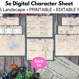 Digital DnD Journal | Dnd Character Sheet | DnD Spellbook | D&D Campaign notes | Dungeons and Dragons 5e | Laptop / Tablets
