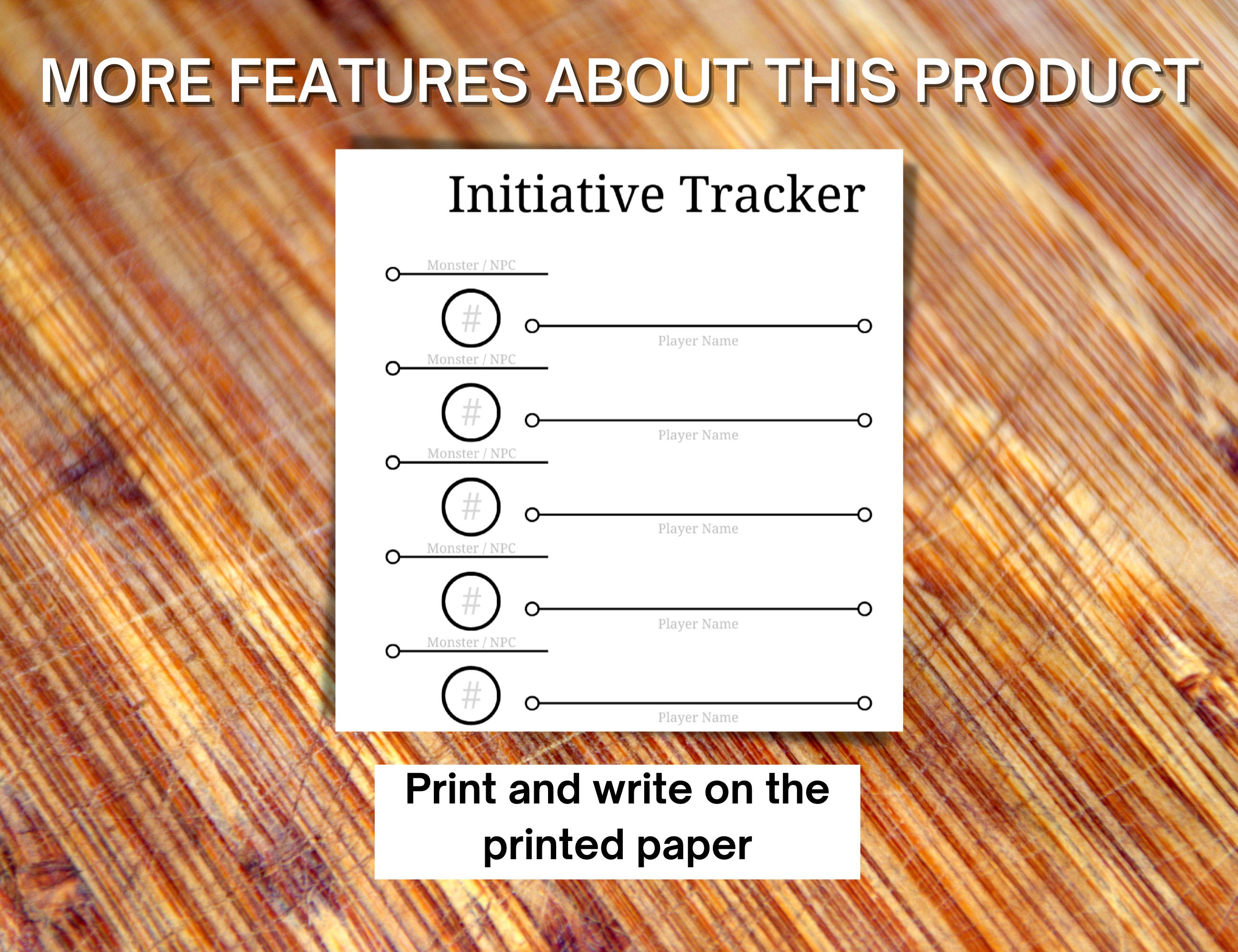 D&D 5e Minimalist Initiative Tracker That Can Be Laminated and Reused ...