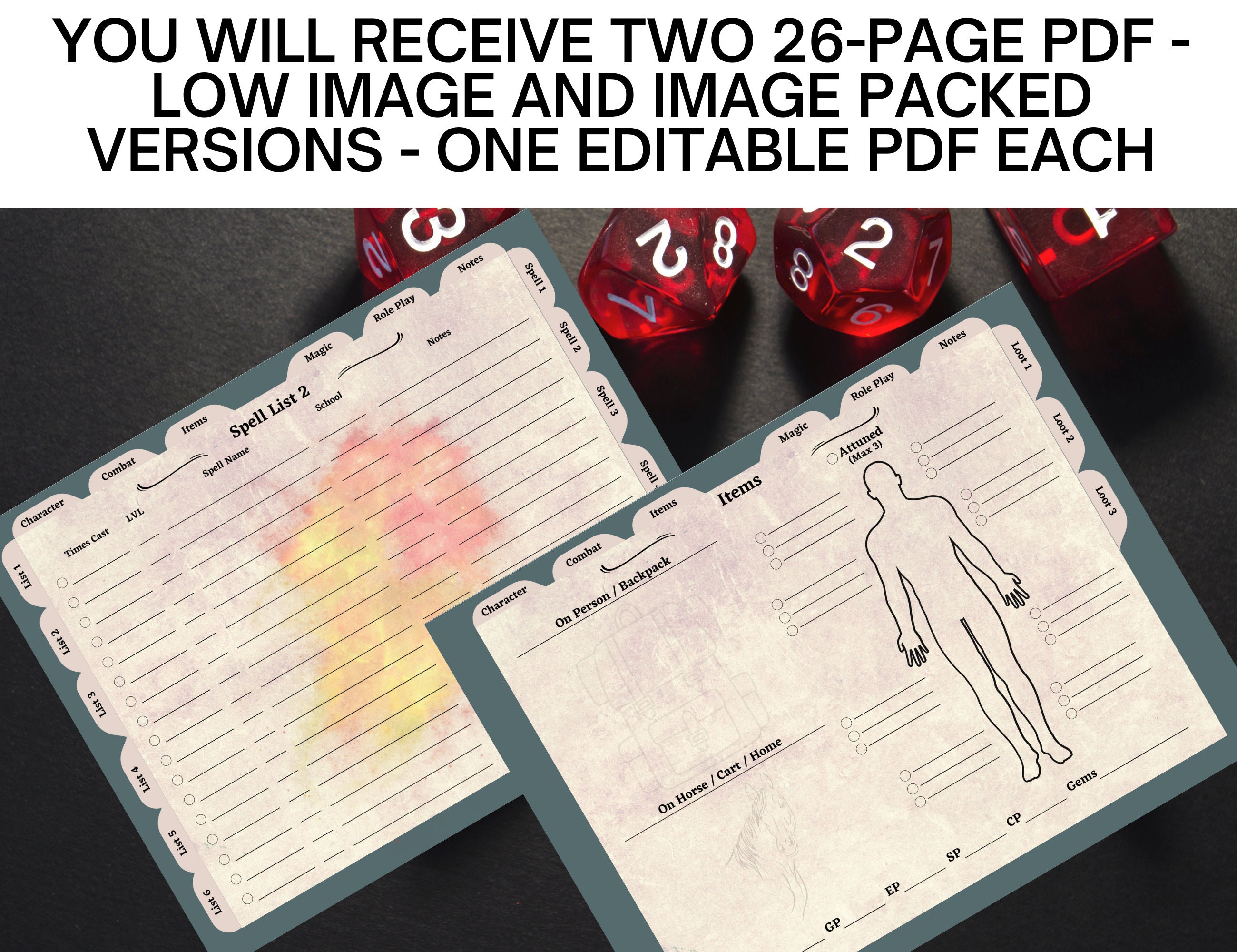 Digital Dnd Journal Dnd Character Sheet Dnd Spellbook Etsy UK