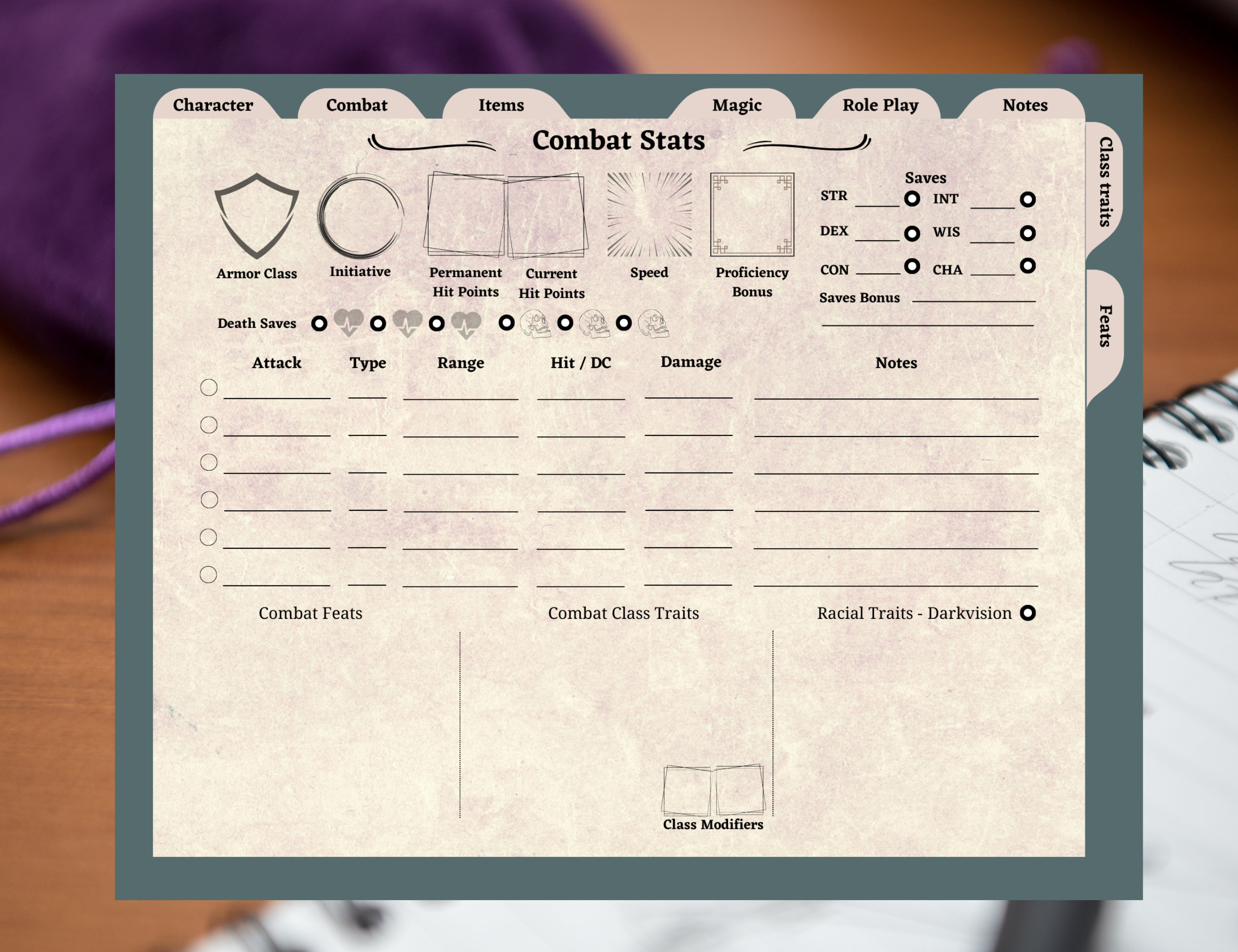 Digital Dnd Journal Dnd Character Sheet Dnd Spellbook Etsy UK