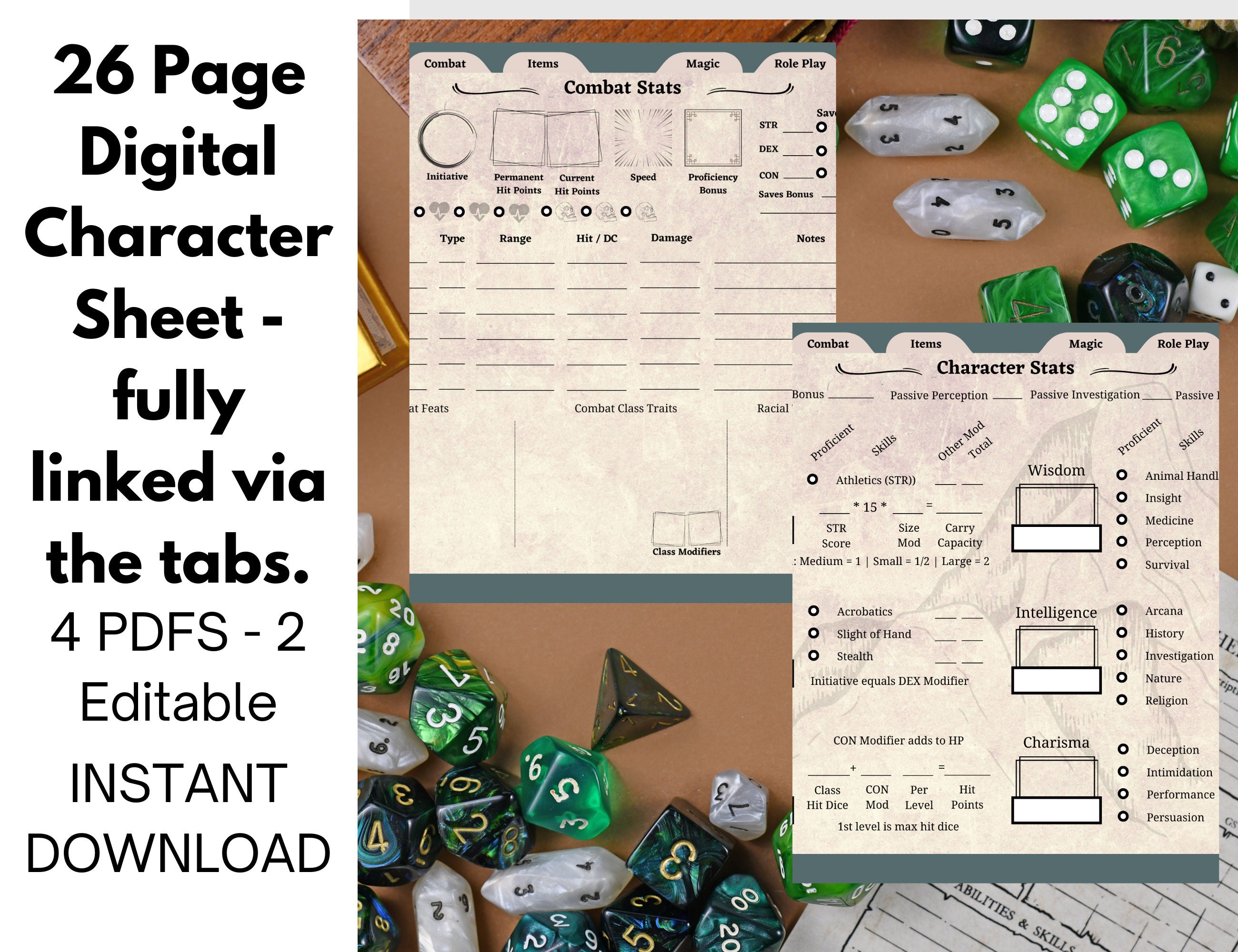 Digital Dnd Journal Dnd Character Sheet Dnd Spellbook Etsy UK