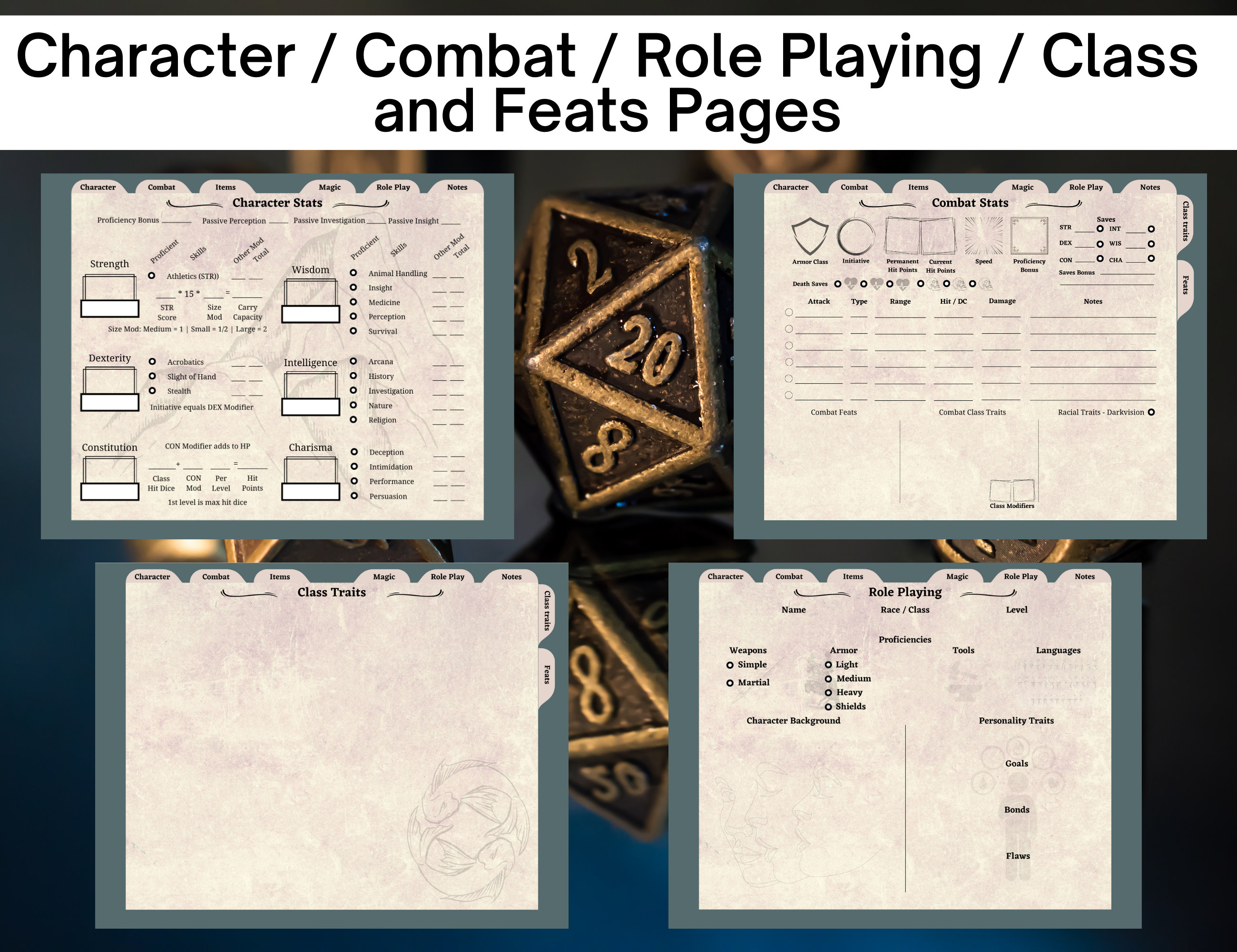 Digital Dnd Journal Dnd Character Sheet Dnd Spellbook Etsy UK