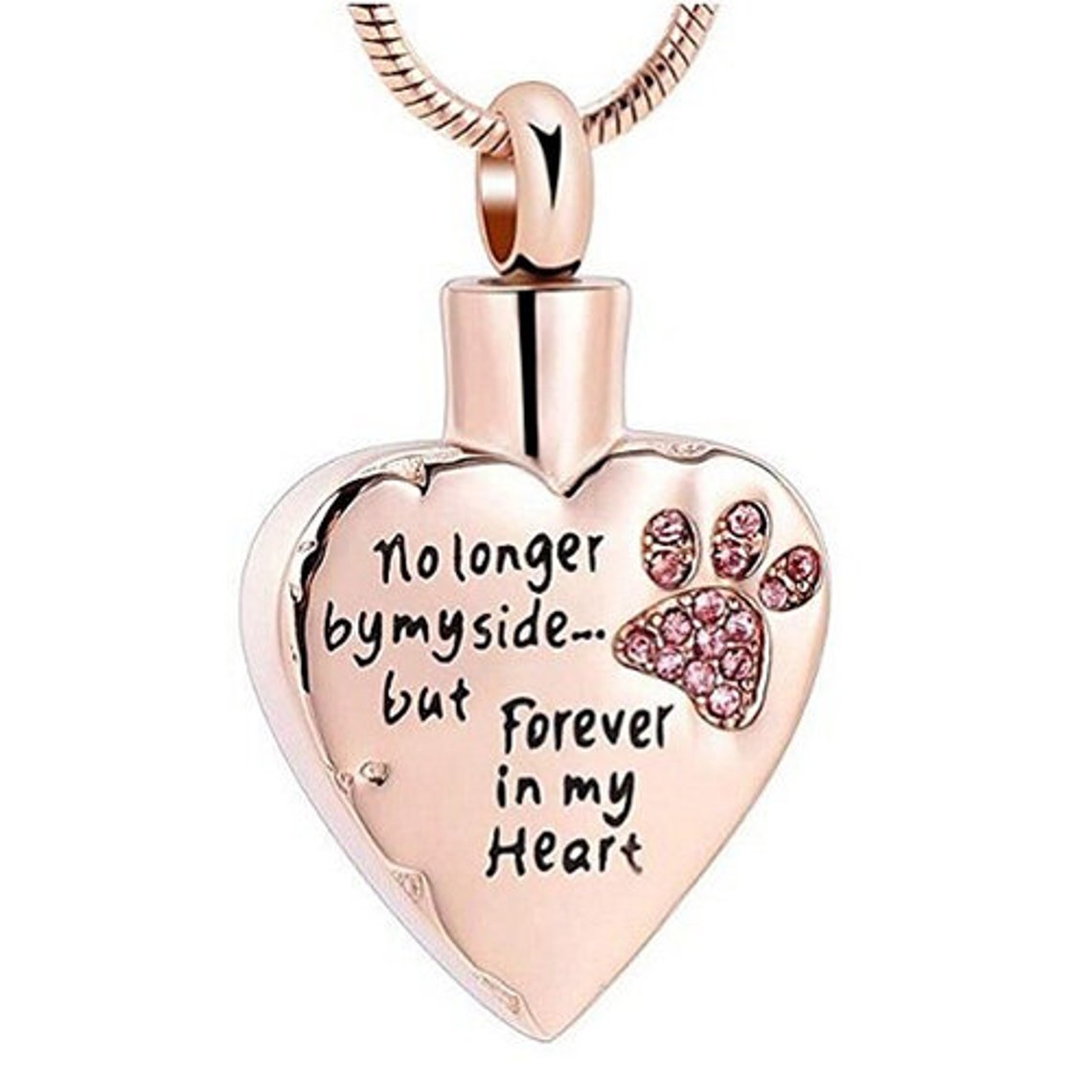 Rose Gold Pet Dog Cat Cremation Ashes Necklace Memorial Etsy