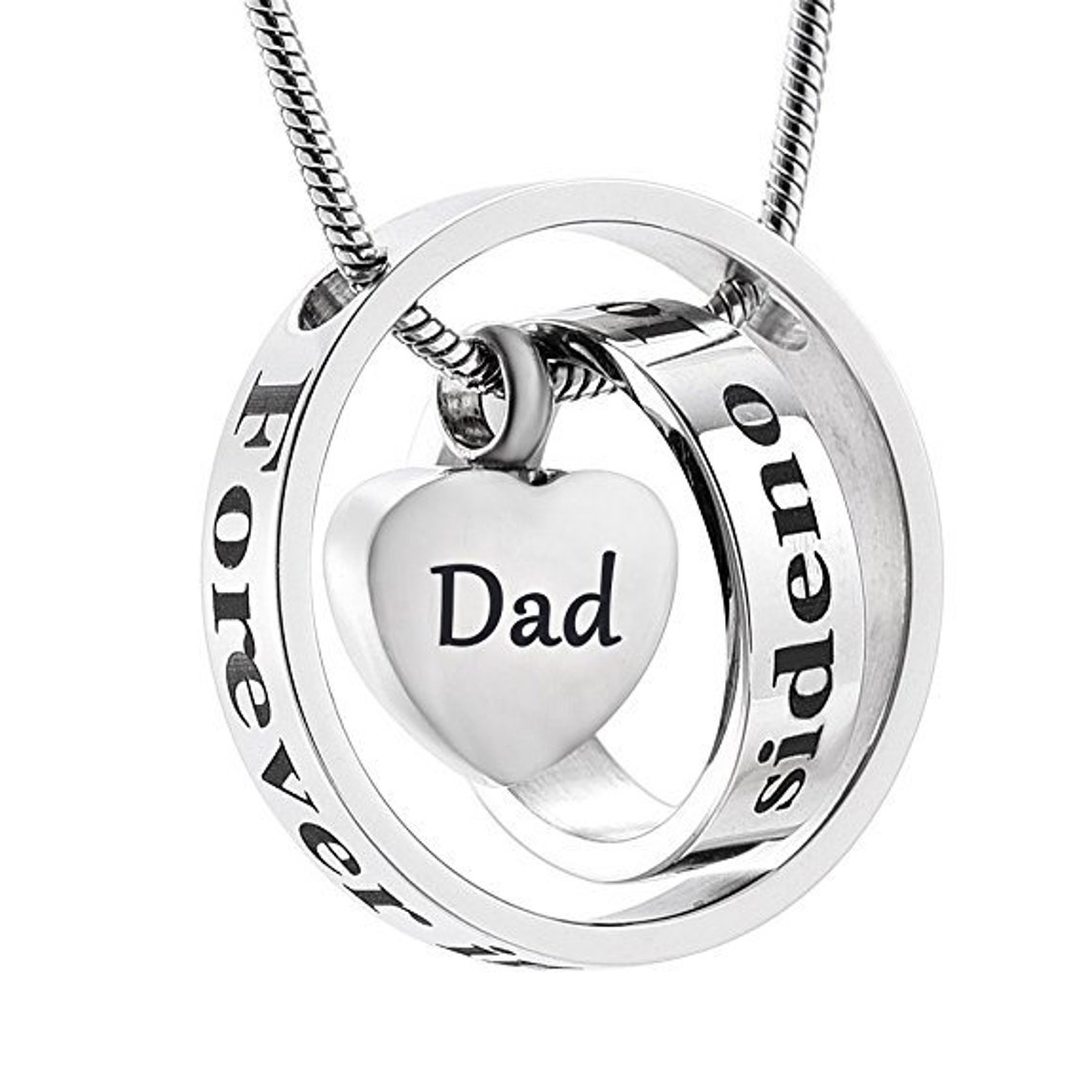 Dad Silver Rings Cremation Ashes Necklace Memorial Keepsake Etsy Italia