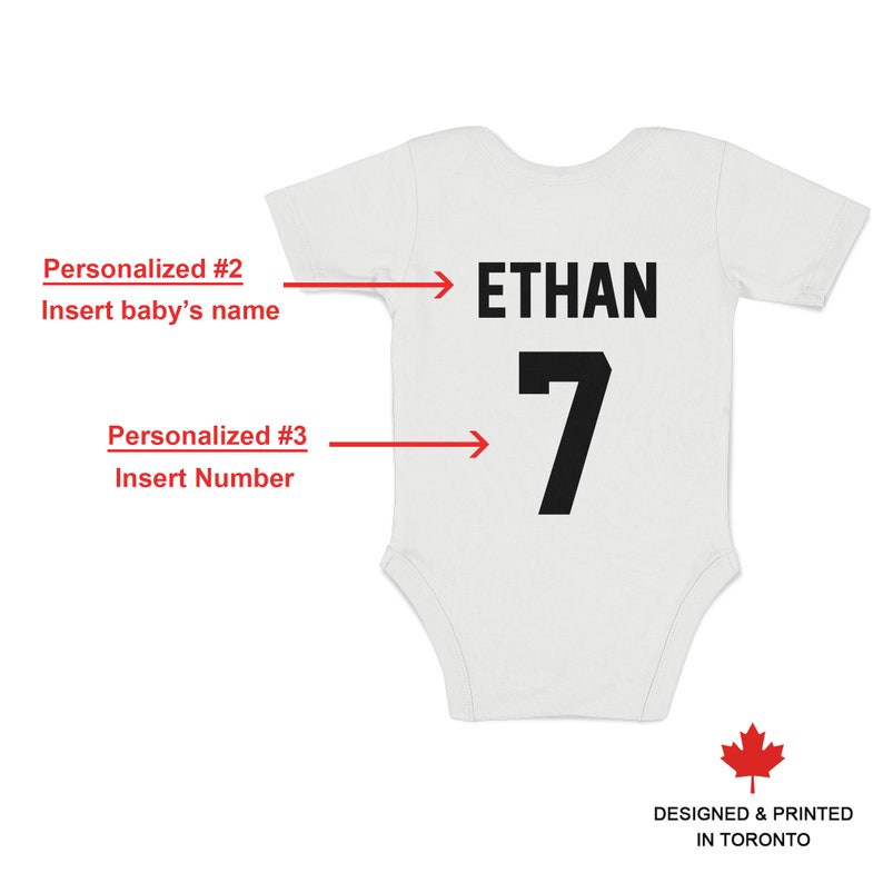 Custom Raptors Basketball Baby Bodysuit With Name & Number I Personalized Front Back Toddler